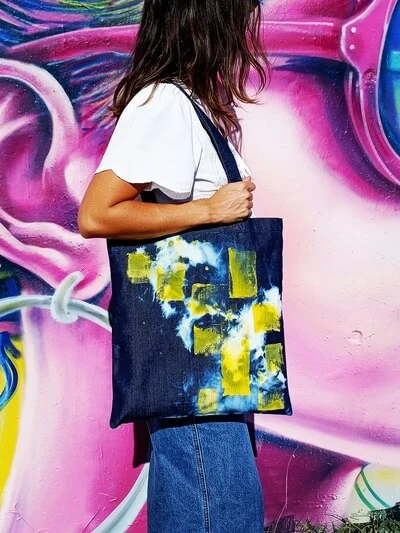 Tote Bag Jean Tie and Dye Jaune