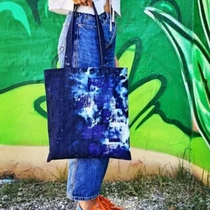 Tote Bag Jean Tie and Dye Marine