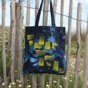 Tote bag jean tie and dye peint