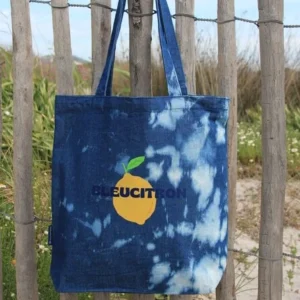 Tote bag jean tie and dye logo