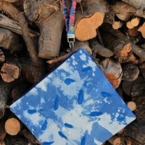 Pochette jean peinture bleu XL