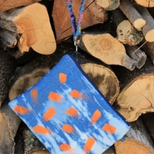 Pochette jean peinture orange