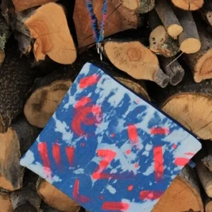 Pochette jean peinture rose XL