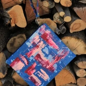 Pochette jean peinture rose XL